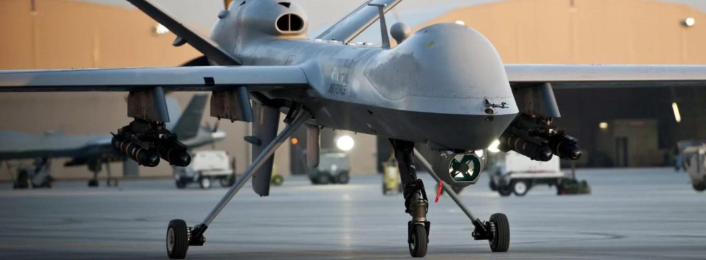 MQ-9 Reaper drone on ground.