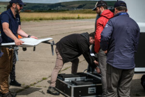 Image of man teaching drone training class.