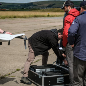 Image of man teaching drone training class.